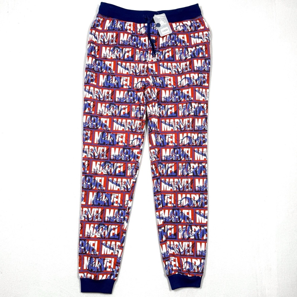 Disney Marvel Pants Mens Medium Lounge Sleep Jogger Pajama Superhero Comics‎ NWT